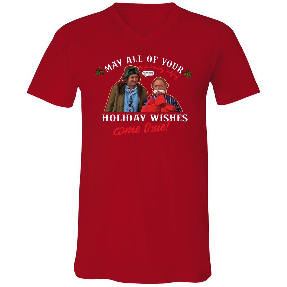 Unisex V-Neck T-Shirt - 4D2T7QPA - Red - 3
