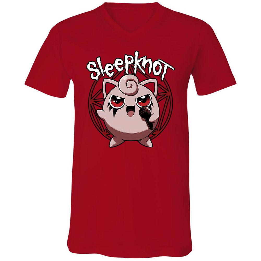 Unisex V-Neck T-Shirt - 26JN4E82 - Red - 3