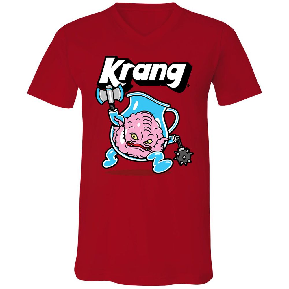 Unisex V-Neck T-Shirt - 8E6ZC95S - Red - 3