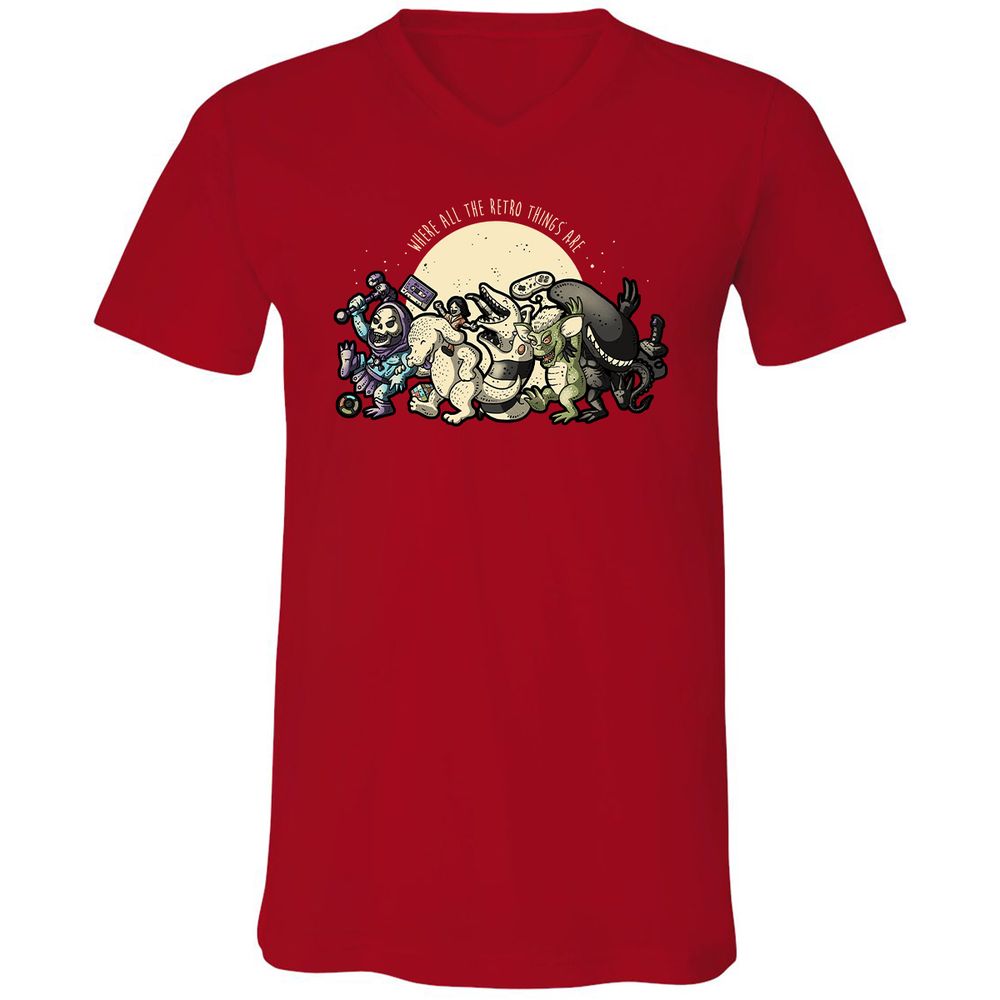 Unisex V-Neck T-Shirt - RWLZCFU3 - Red - 3