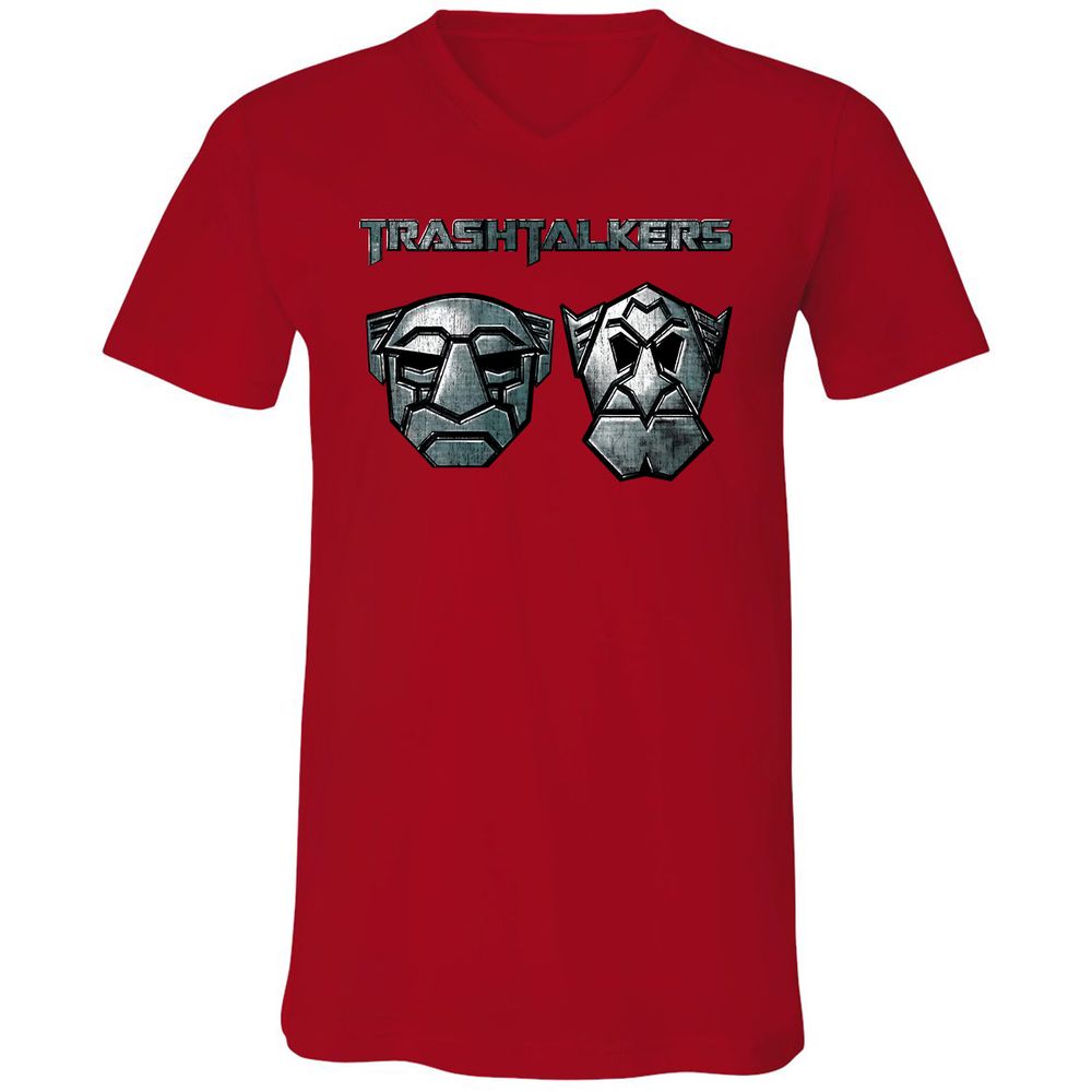Unisex V-Neck T-Shirt - ANSRUJ11 - Red - 3