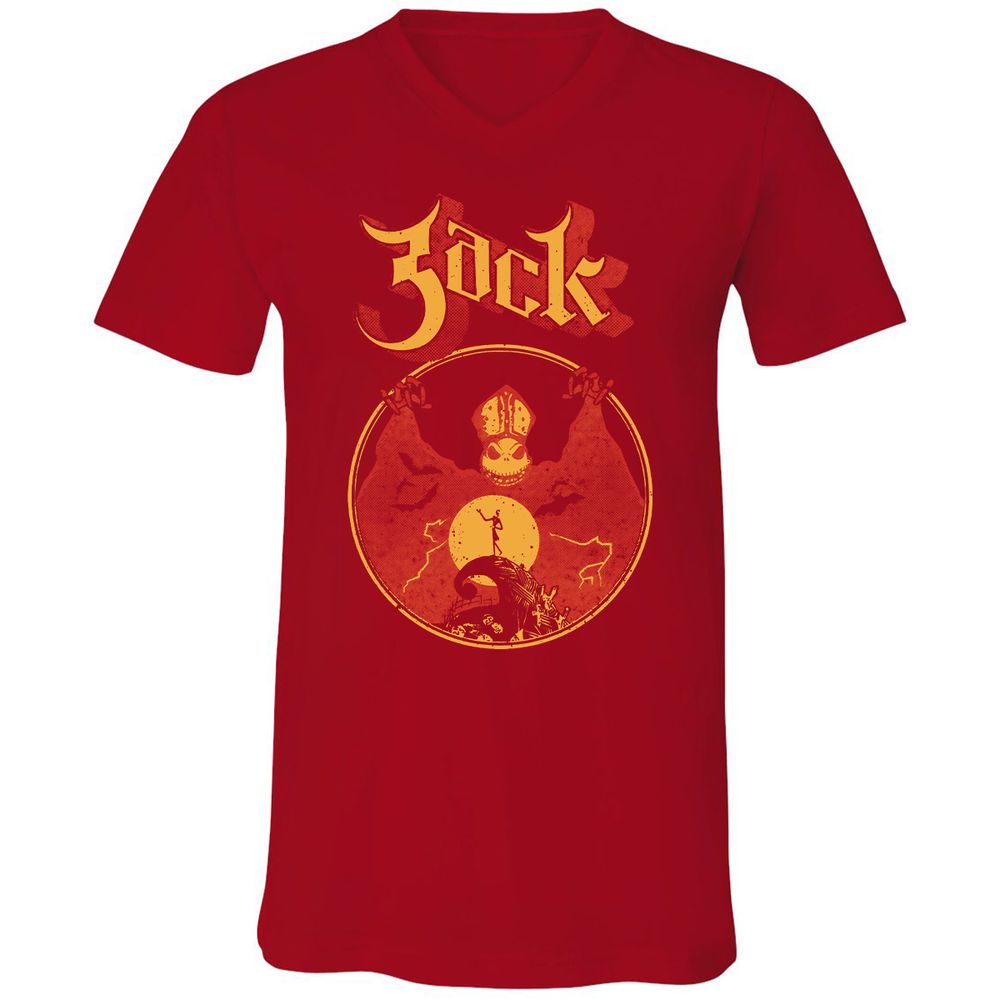 Unisex V-Neck T-Shirt - HVKTDFCN - Red - 3