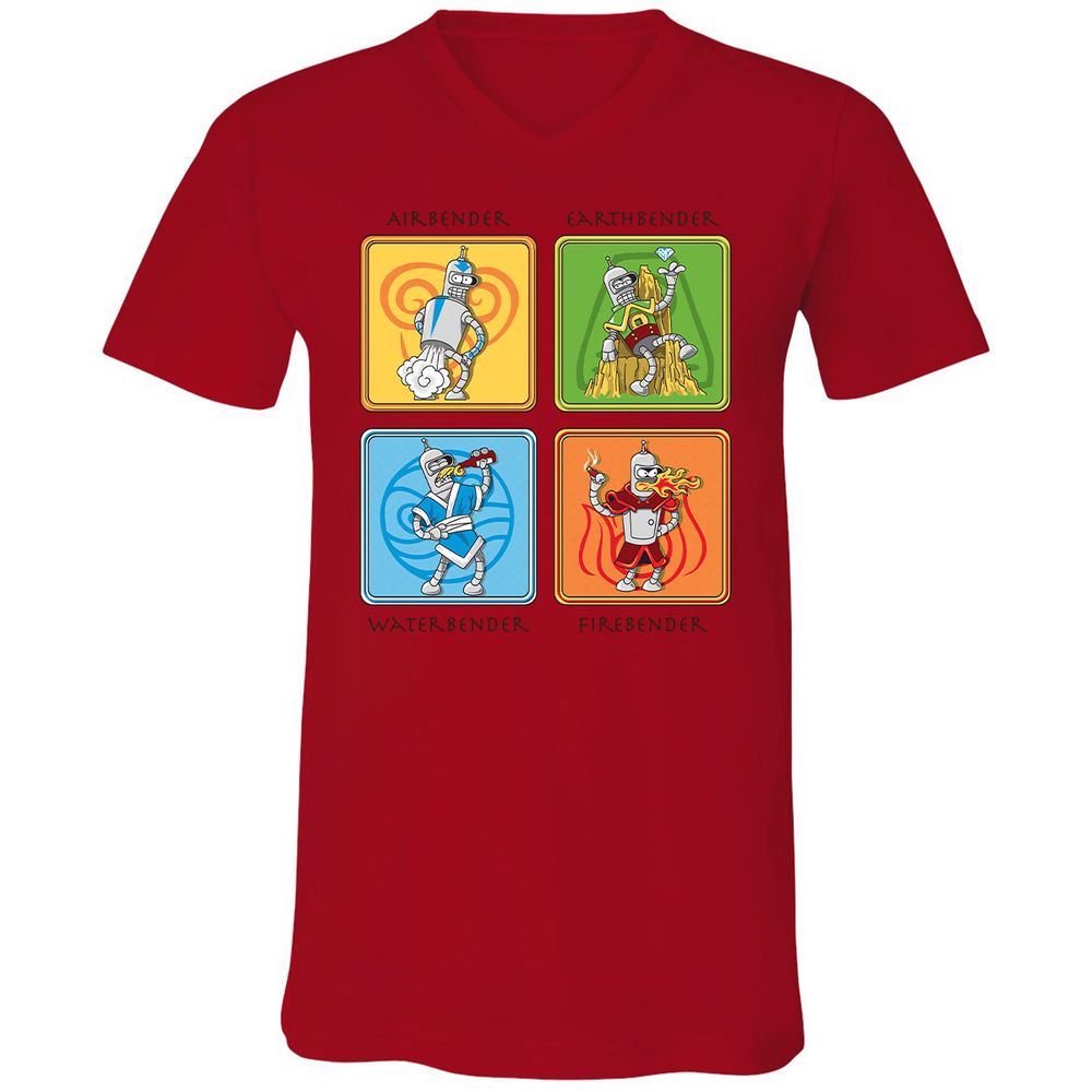 Unisex V-Neck T-Shirt - 6H3L7MMF - Red - 3