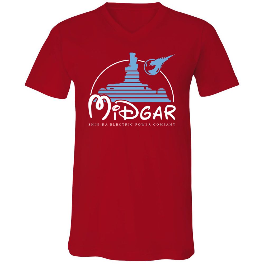 Unisex V-Neck T-Shirt - QW8YAVFE - Red - 3