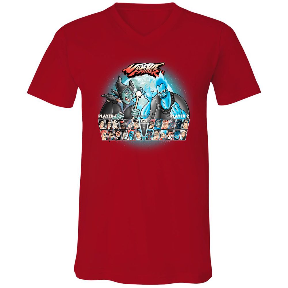 Unisex V-Neck T-Shirt - 8XSZQCSQ - Red - 3