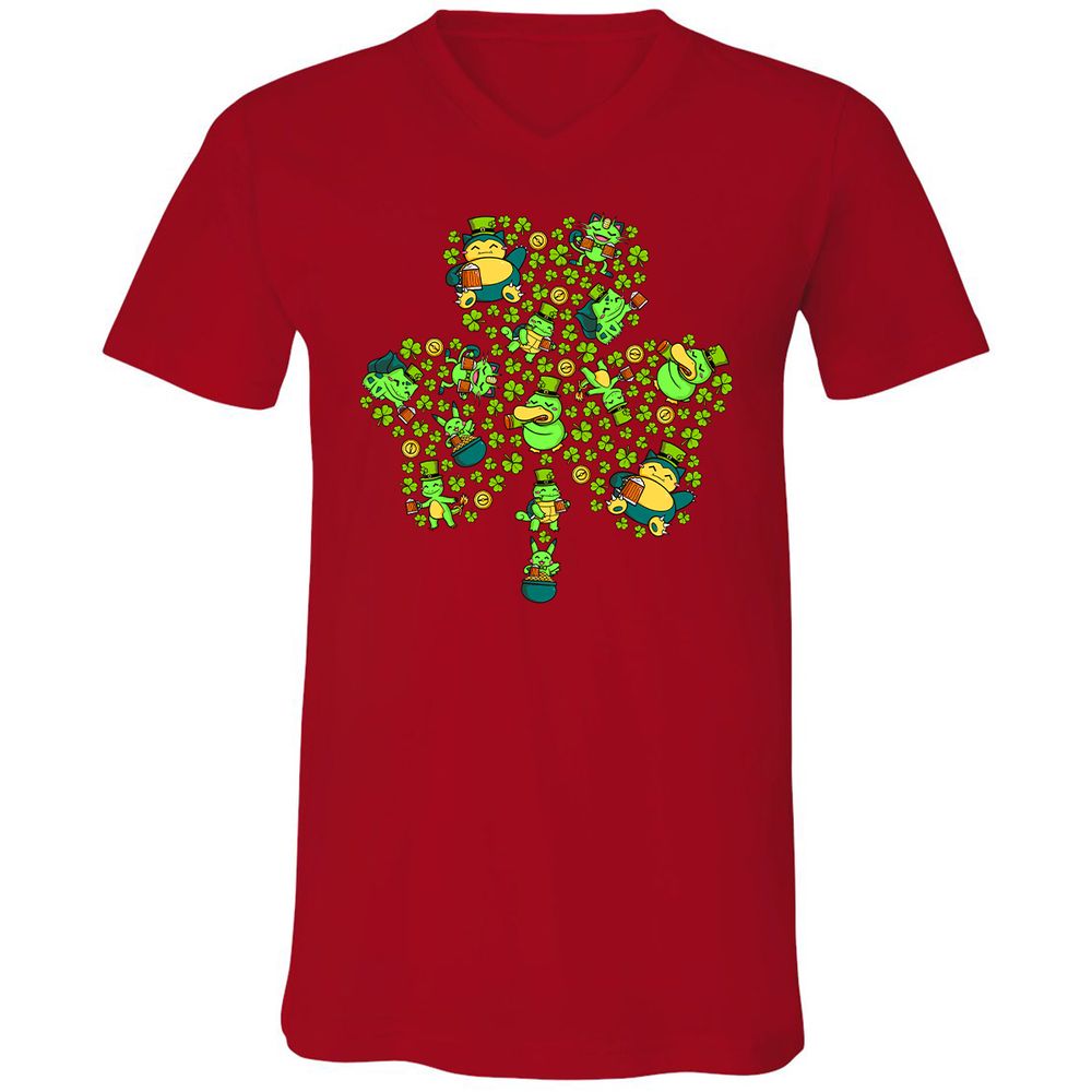 Unisex V-Neck T-Shirt - CLZ618C2 - Red - 3