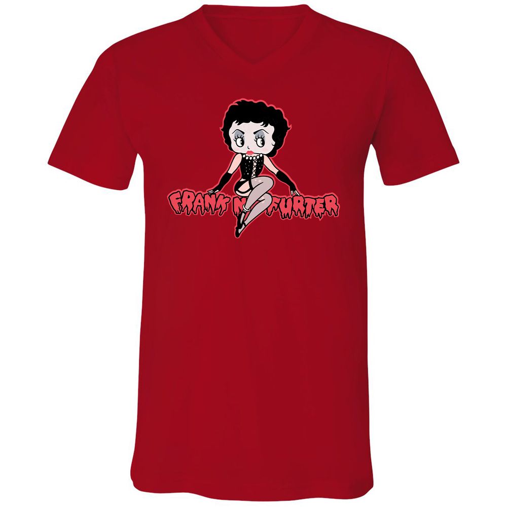 Unisex V-Neck T-Shirt - STD6JFVY - Red - 3
