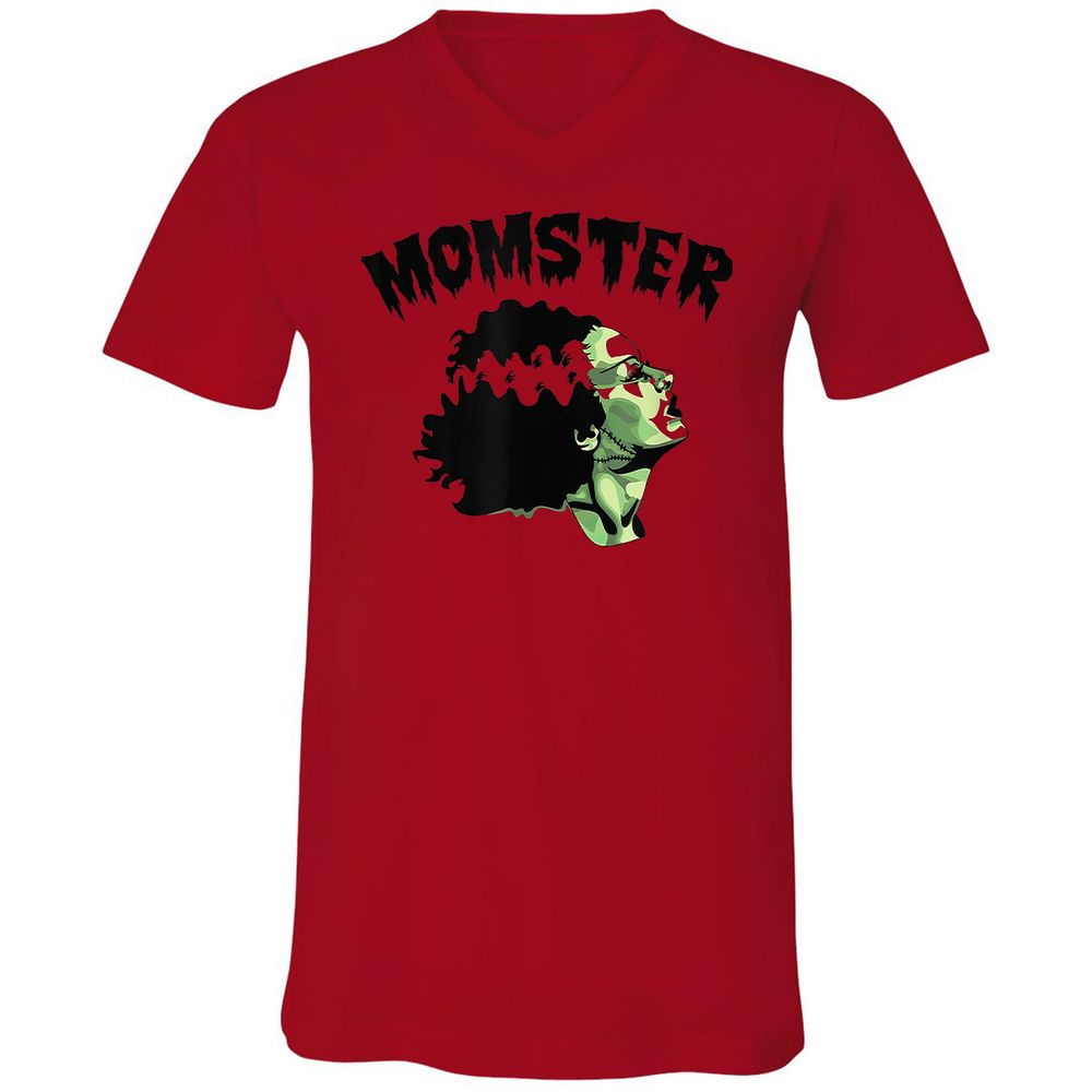 Unisex V-Neck T-Shirt - 57R63TY7 - Red - 3