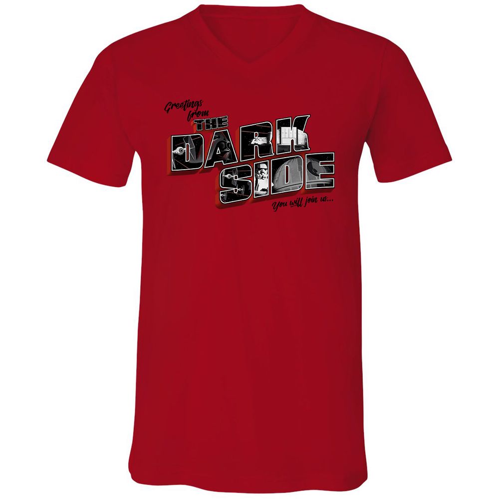 Unisex V-Neck T-Shirt - GV6JQRG7 - Red - 3