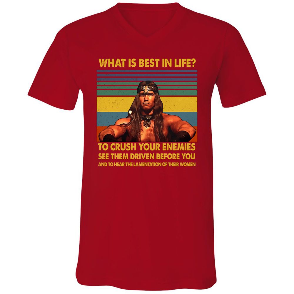 Unisex V-Neck T-Shirt - Y9H9SUUC - Red - 3