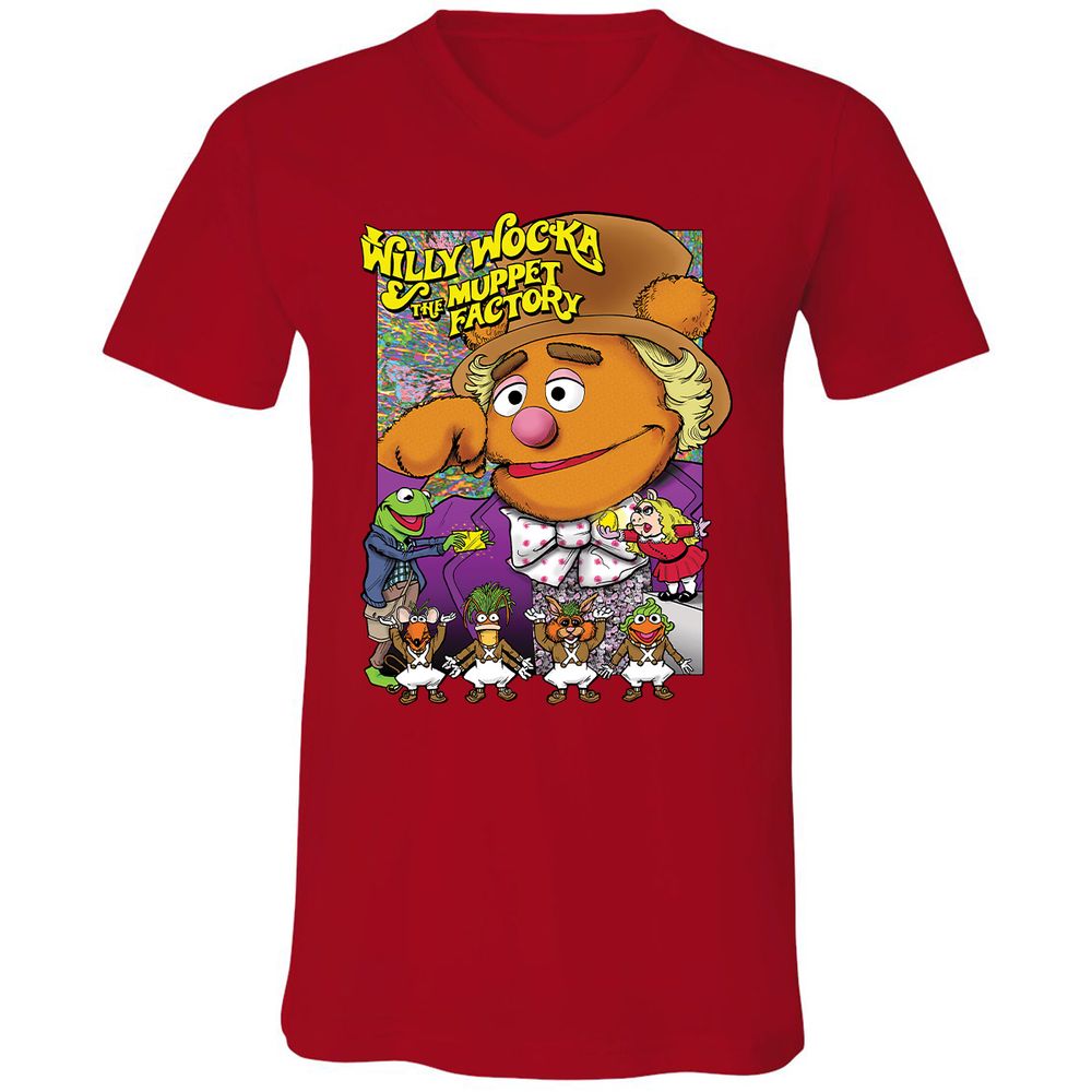 Unisex V-Neck T-Shirt - LDDGFJAD - Red - 3