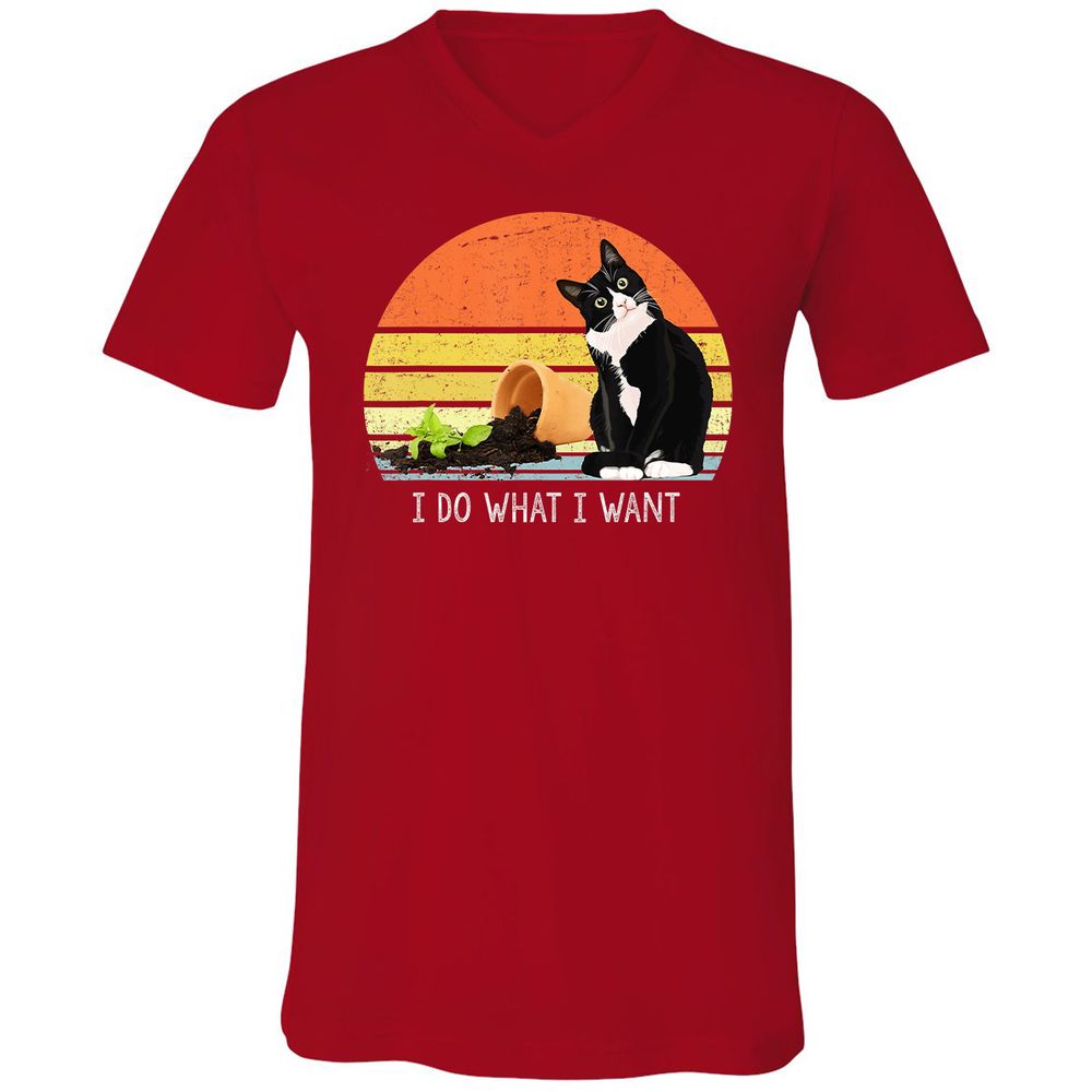 Unisex V-Neck T-Shirt - XWG6LZAG - Red - 3