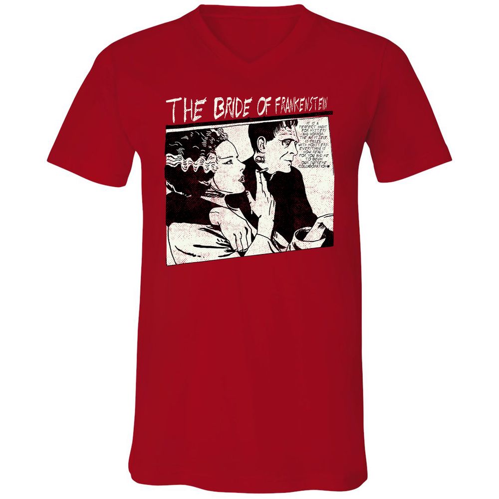 Unisex V-Neck T-Shirt - UR997JAH - Red - 3