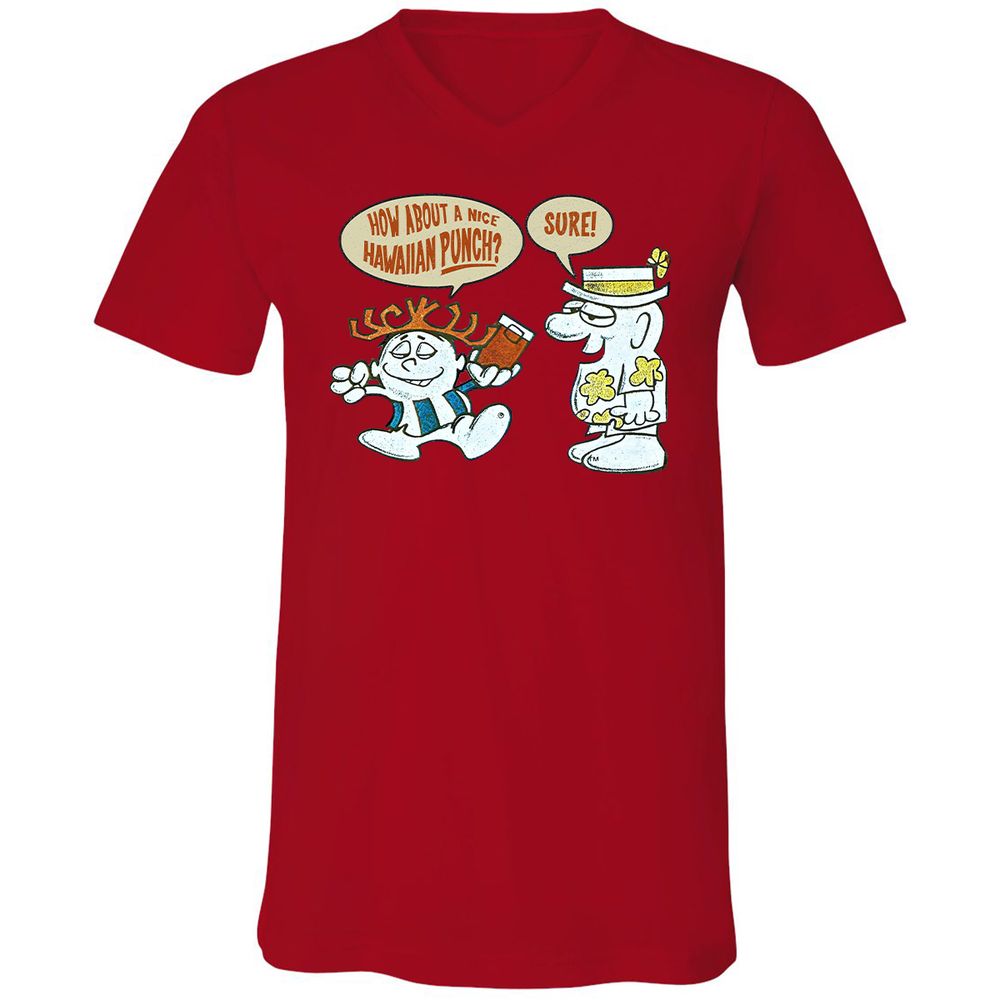 Unisex V-Neck T-Shirt - 1EMZ4HRK - Red - 3
