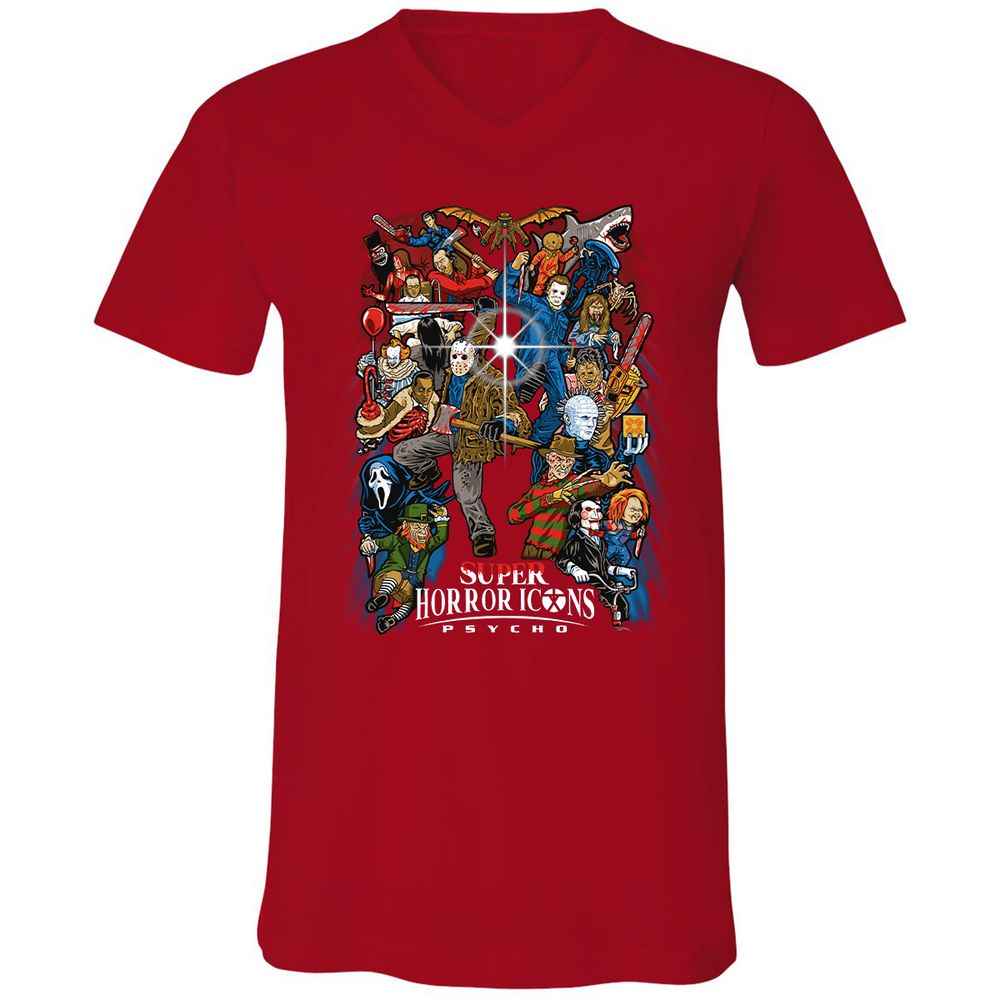 Unisex V-Neck T-Shirt - RK6G6V68 - Red - 3