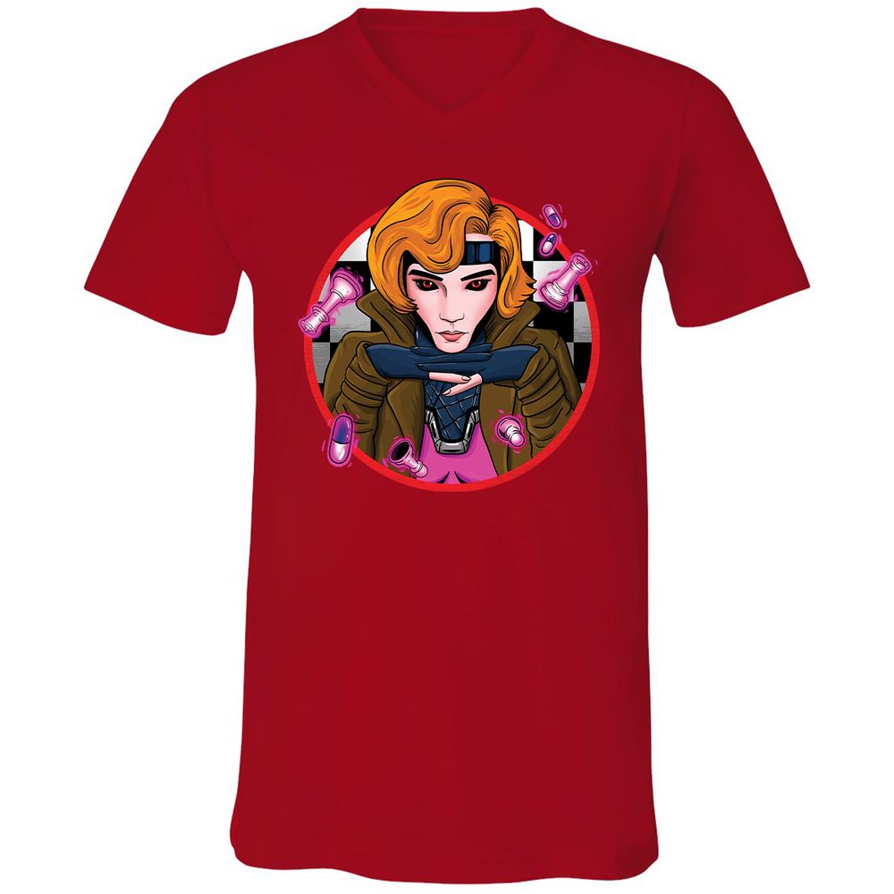 Unisex V-Neck T-Shirt - P7TFFMAP - Red - 3