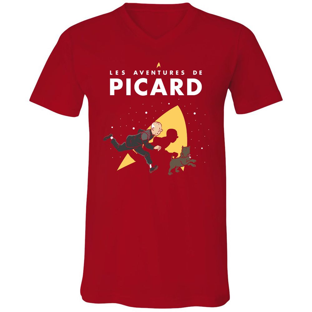 Unisex V-Neck T-Shirt - LZW8TEDW - Red - 3