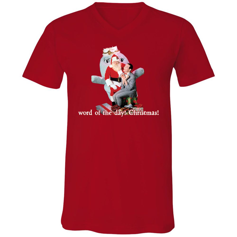 Unisex V-Neck T-Shirt - JKNZHBSV - Red - 3