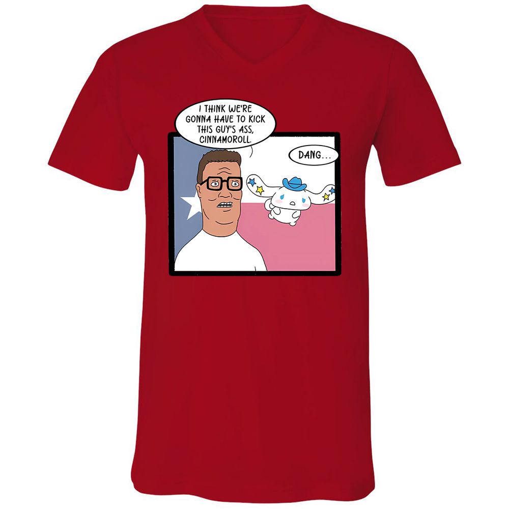 Unisex V-Neck T-Shirt - 78JRJWKD - Red - 3