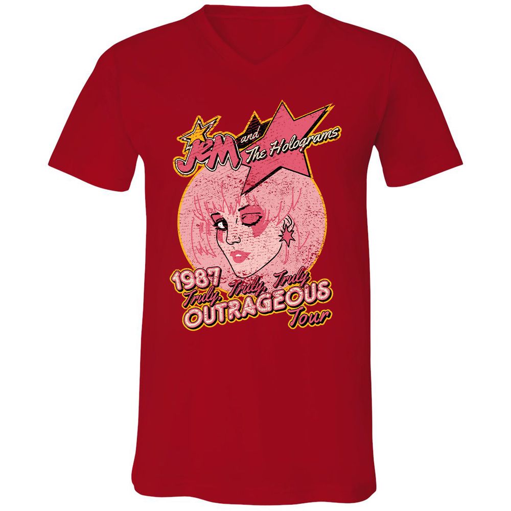 Unisex V-Neck T-Shirt - 4Y2HTL2P - Red - 3
