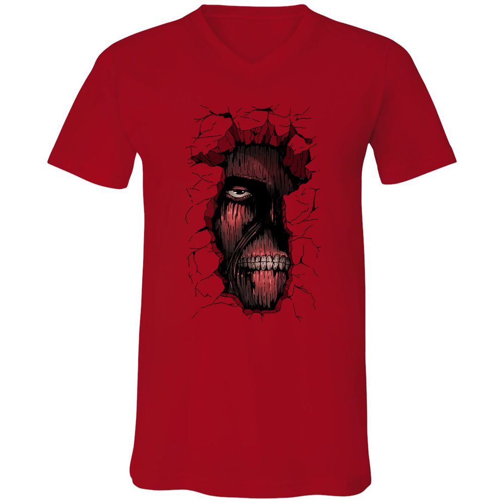 Unisex V-Neck T-Shirt - CLLJUNBF - Red - 3