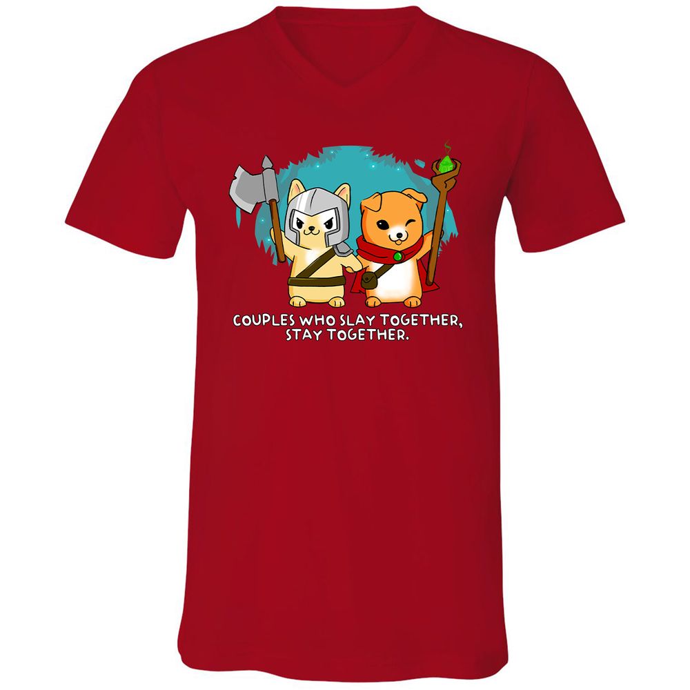 Unisex V-Neck T-Shirt - HP52UDY1 - Red - 3