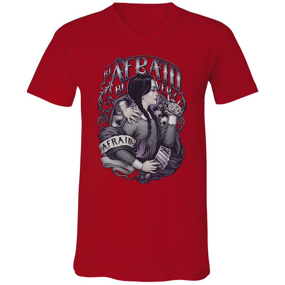 Unisex V-Neck T-Shirt - VRJHR8QH - Red - 3