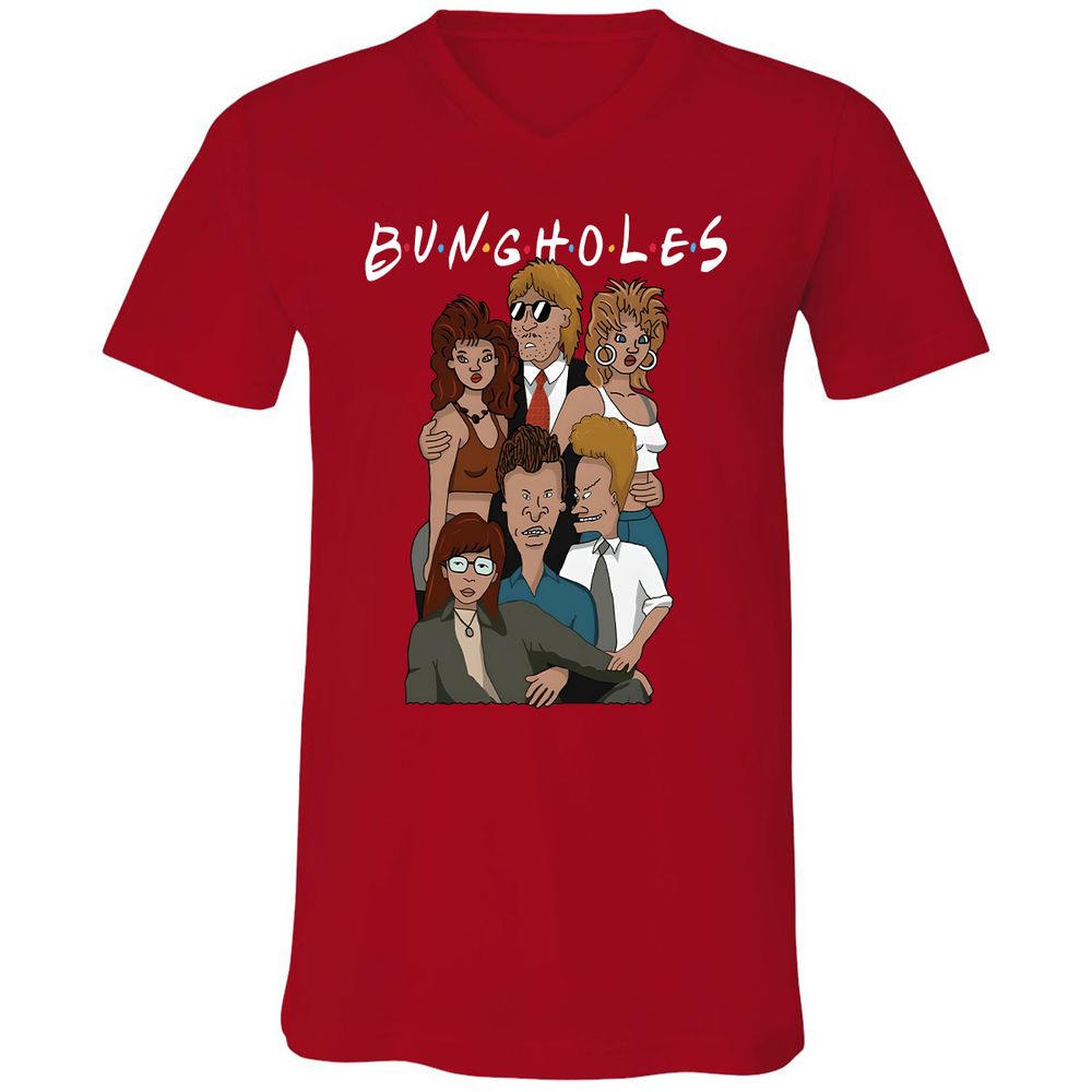 Unisex V-Neck T-Shirt - JX19L8NC - Red - 3