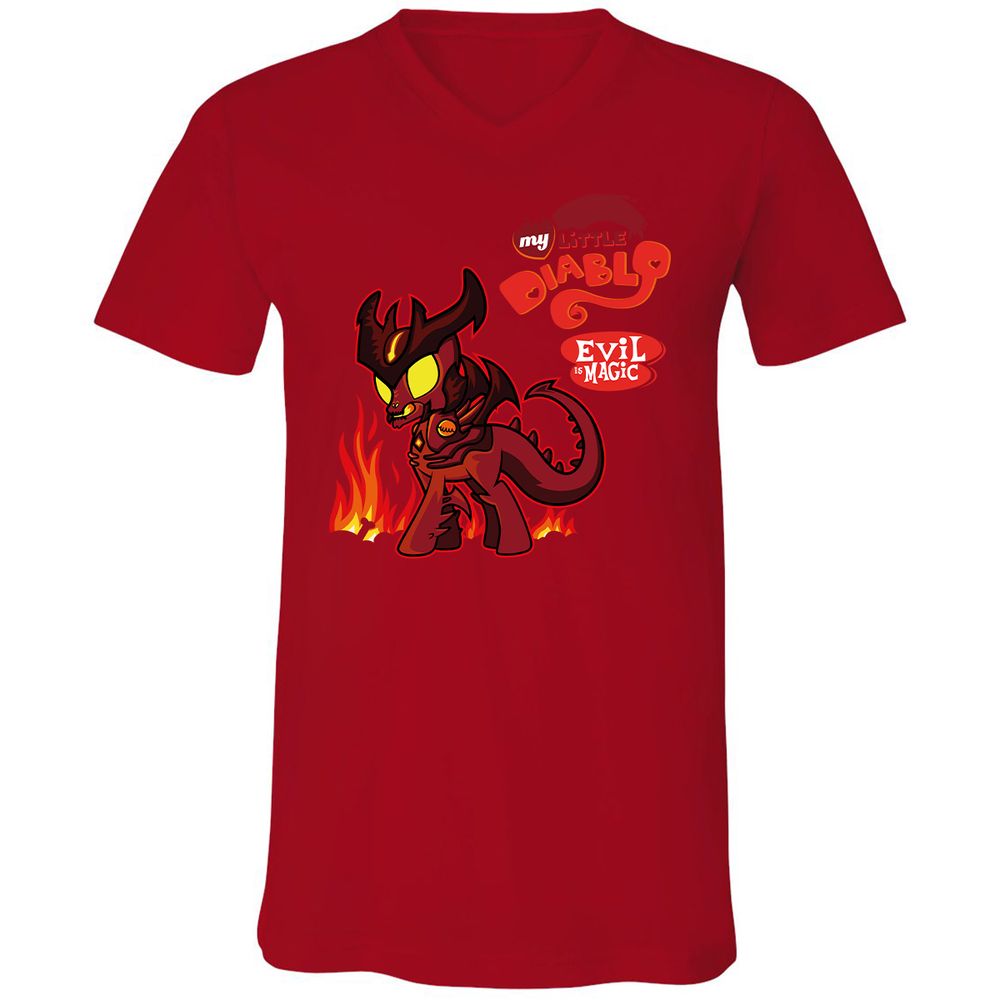 Unisex V-Neck T-Shirt - VJXU4L57 - Red - 3