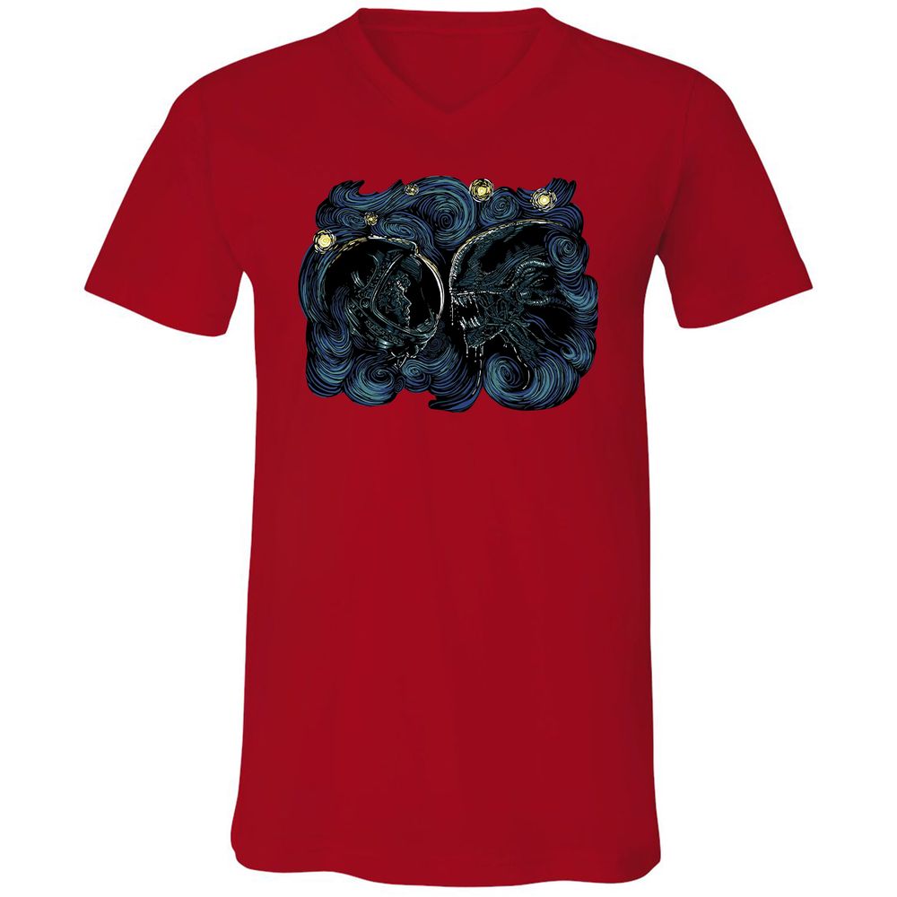 Unisex V-Neck T-Shirt - FEKEPGP3 - Red - 3