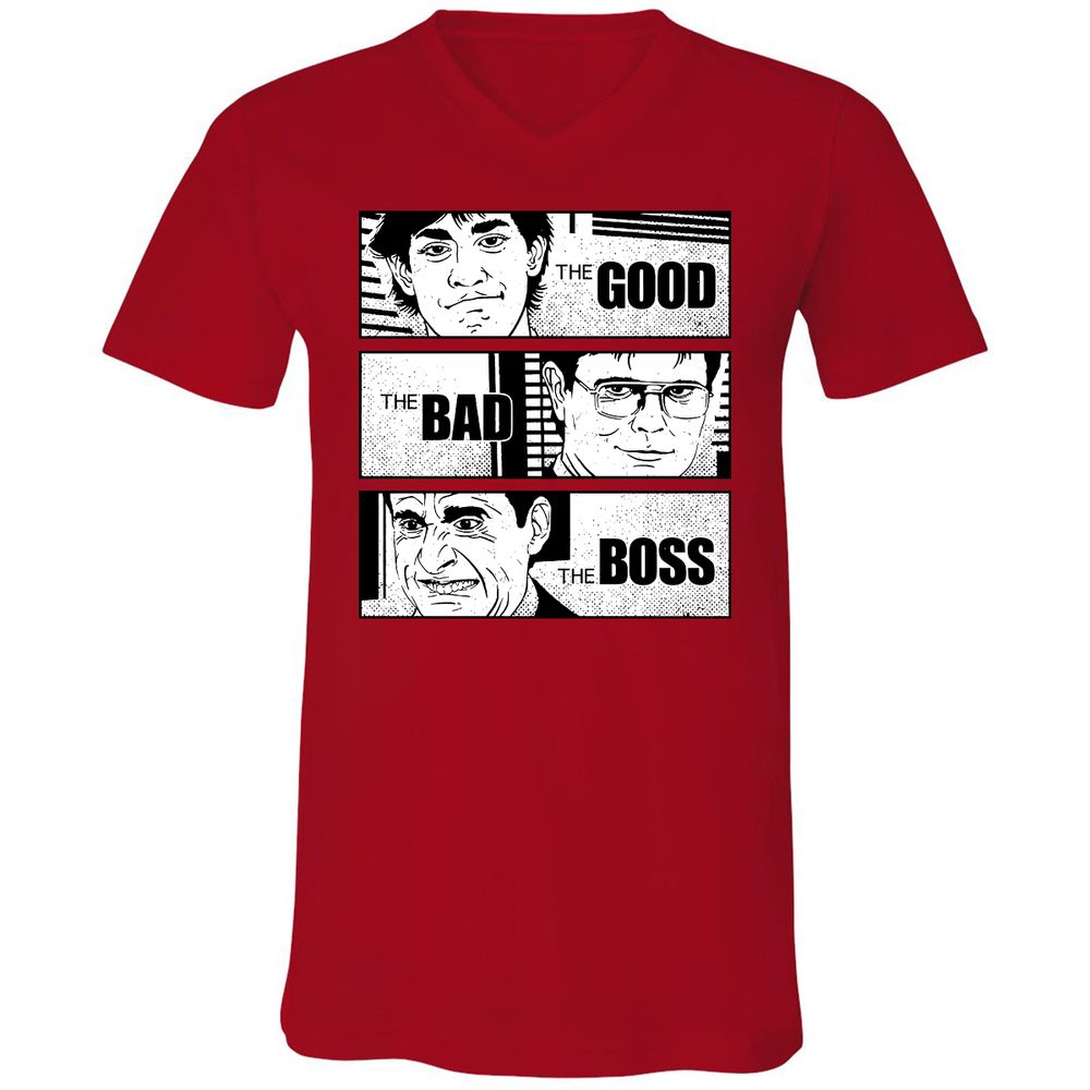 Unisex V-Neck T-Shirt - N32P66WQ - Red - 3