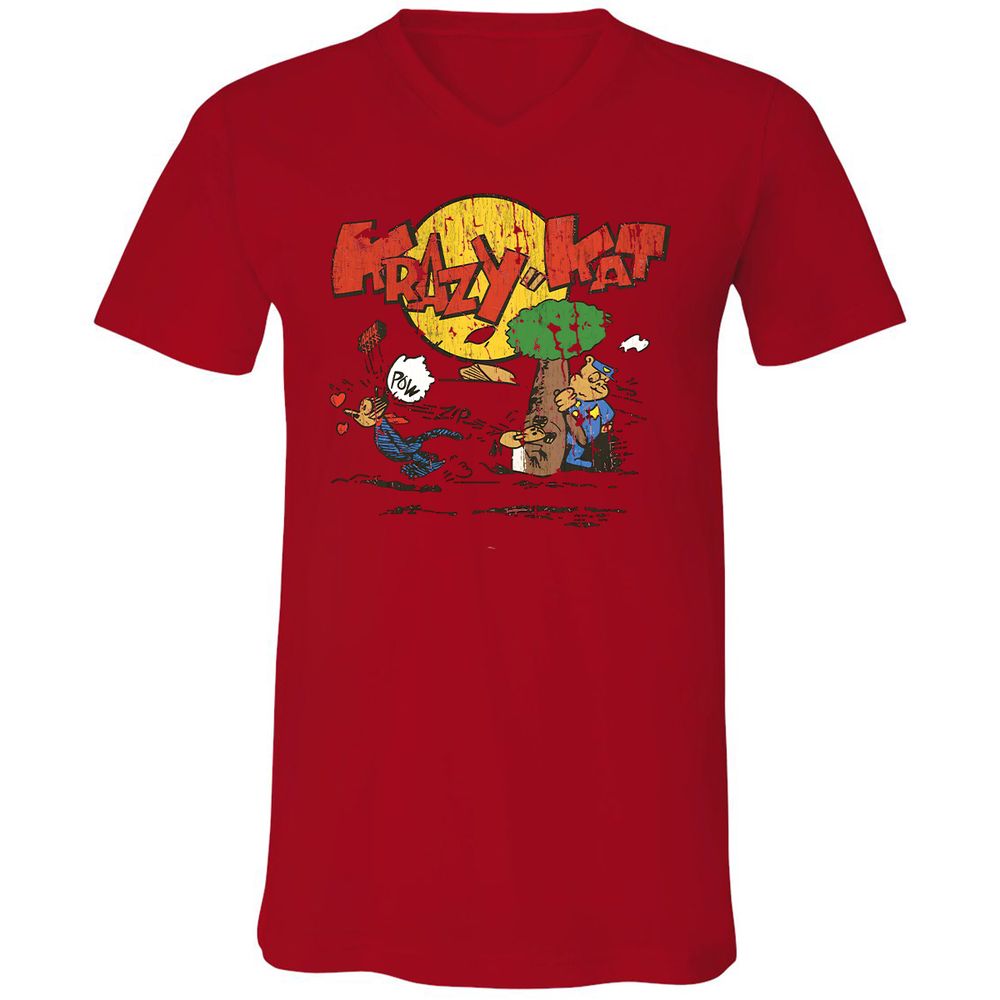 Unisex V-Neck T-Shirt - VGVMMZ24 - Red - 3