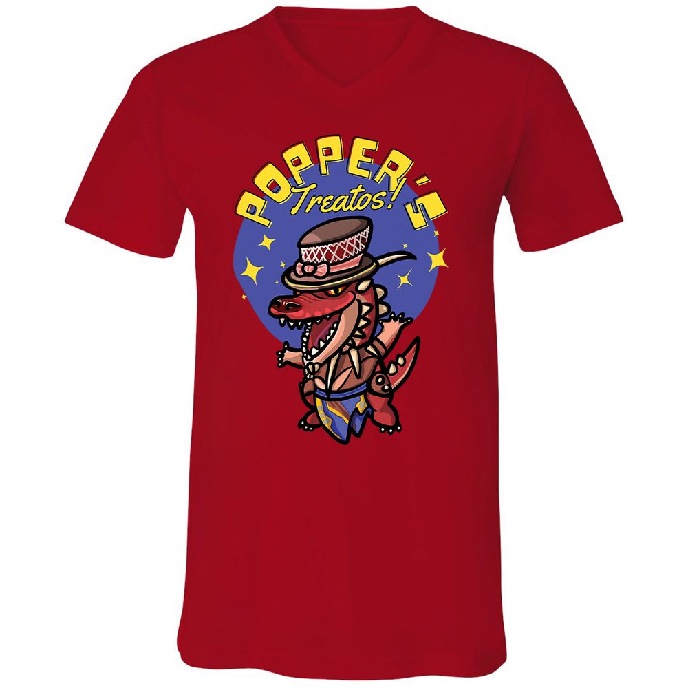 Unisex V-Neck T-Shirt - KR6FB83B - Red - 3