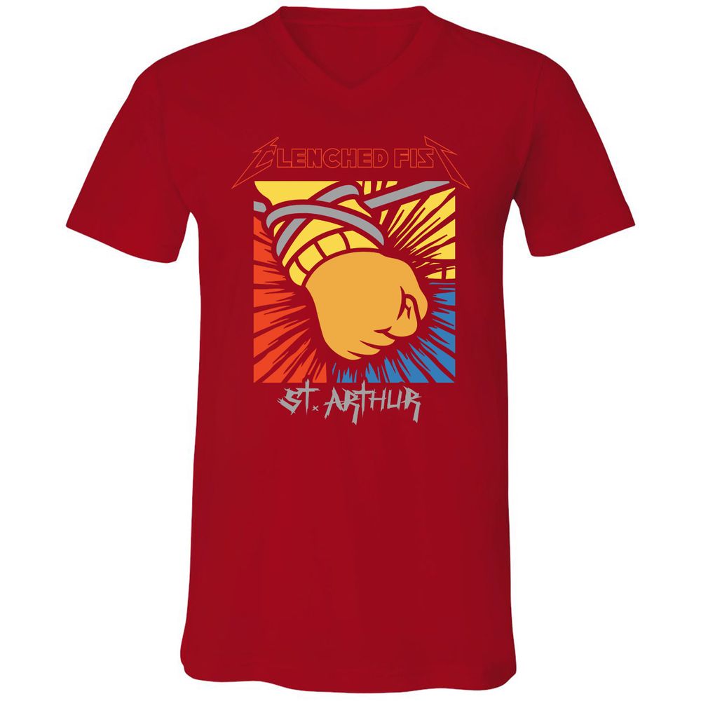 Unisex V-Neck T-Shirt - 697Y12L8 - Red - 3