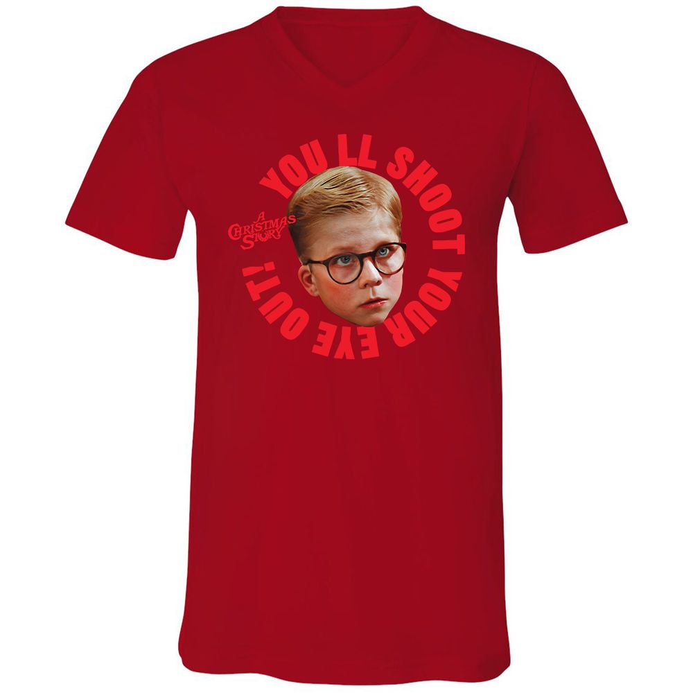 Unisex V-Neck T-Shirt - 43L7JZ89 - Red - 3