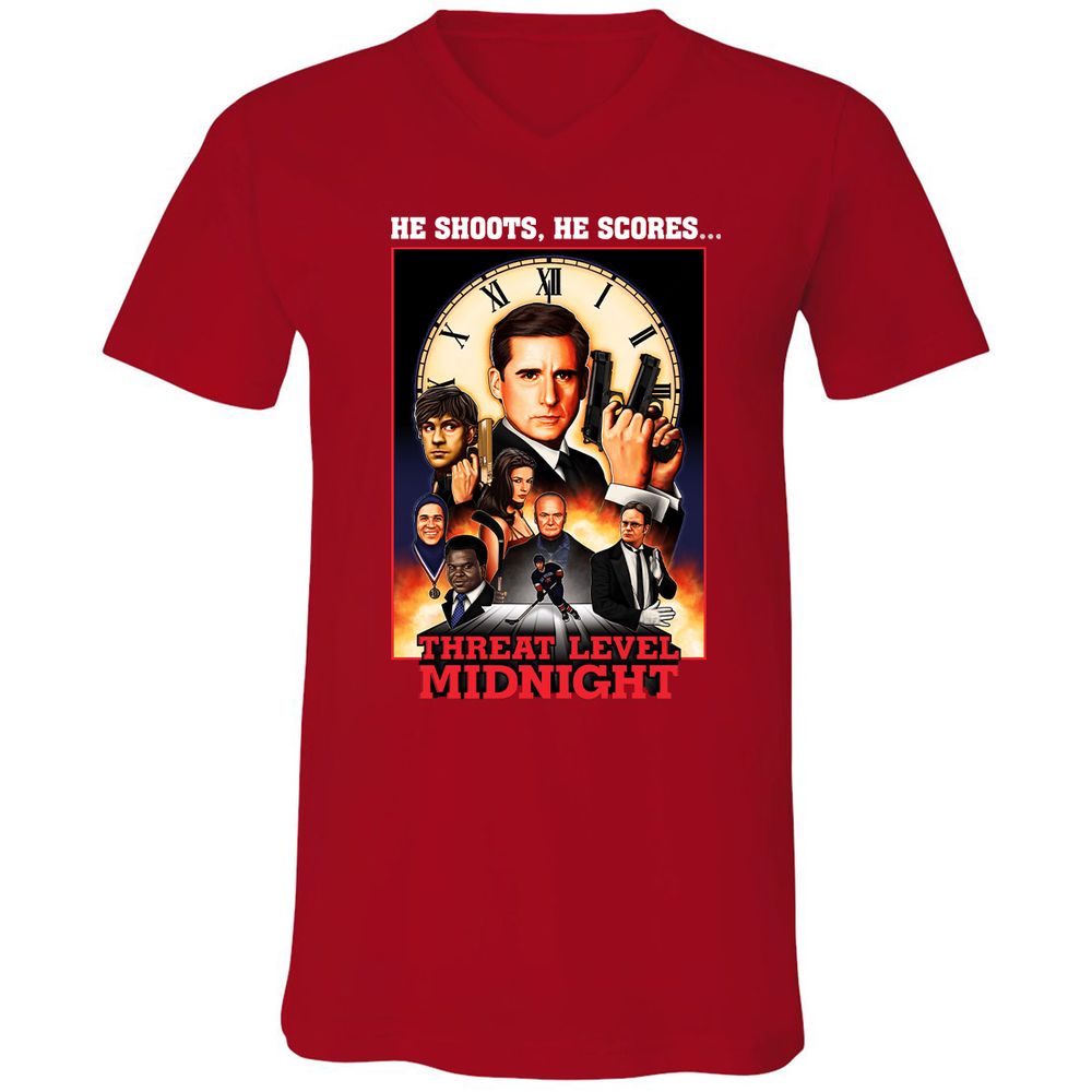 Unisex V-Neck T-Shirt - GNVJWZY4 - Red - 3