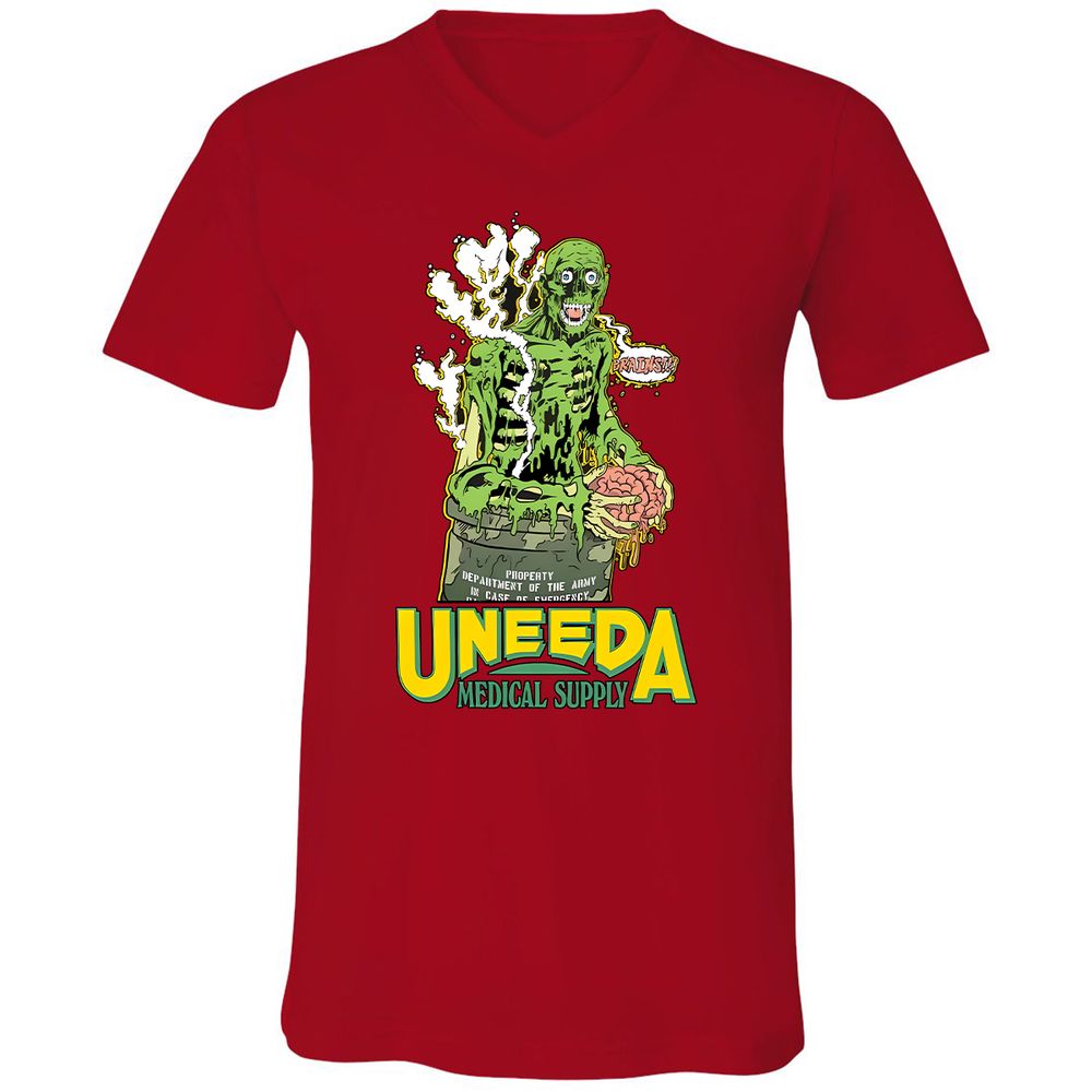 Unisex V-Neck T-Shirt - VMRC8YNC - Red - 3