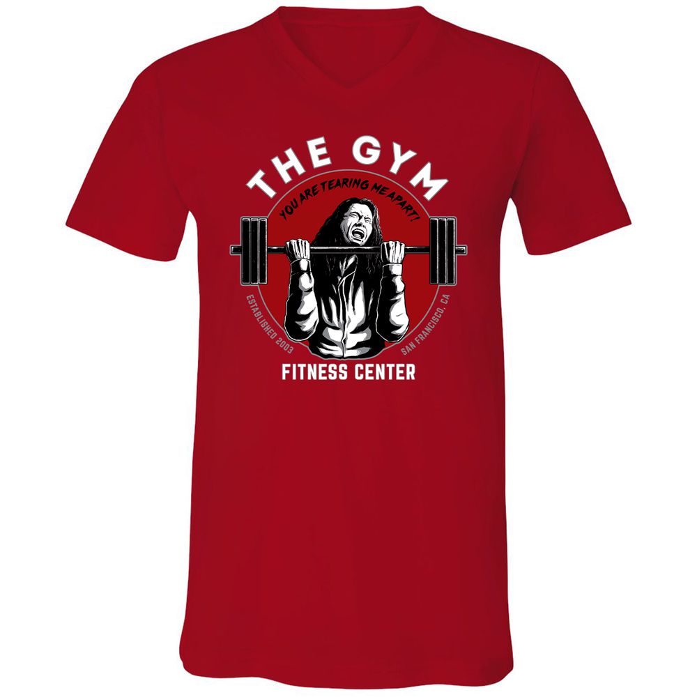 Unisex V-Neck T-Shirt - PWBKRNHX - Red - 3