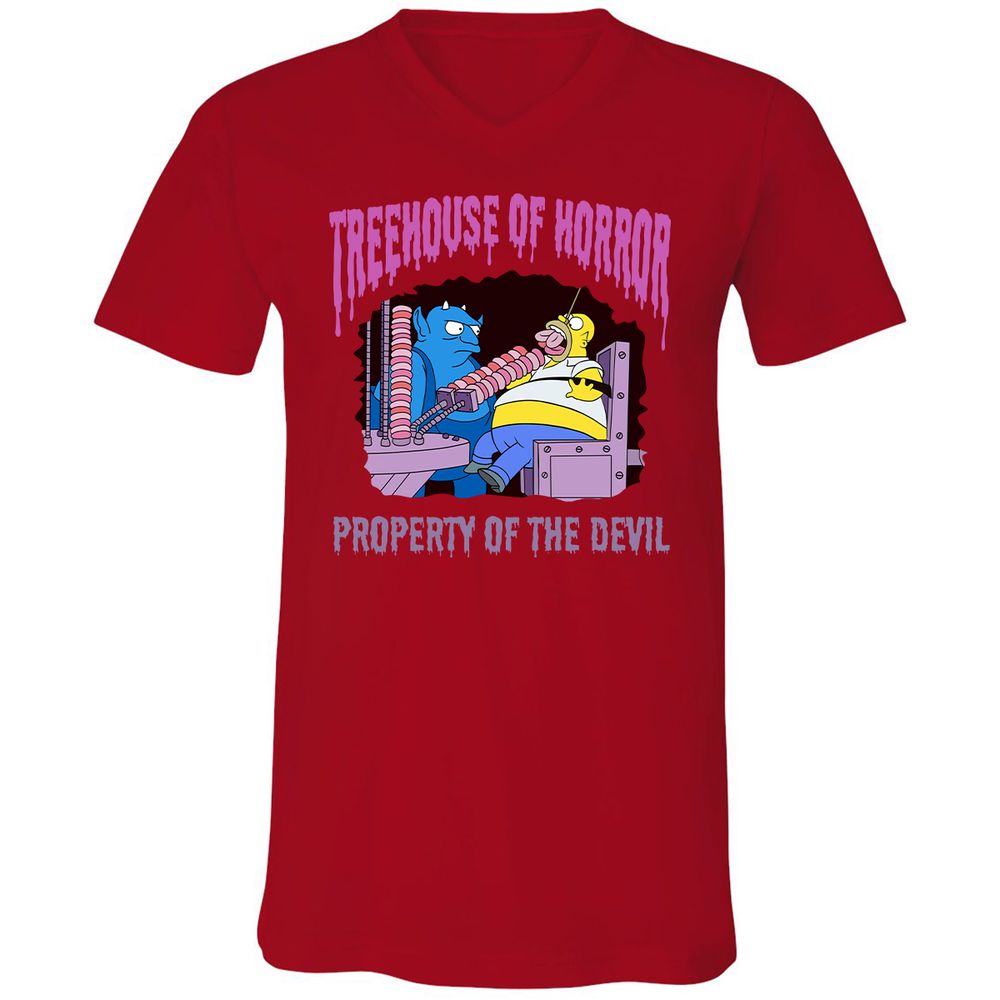 Unisex V-Neck T-Shirt - 1HHL6PCF - Red - 3