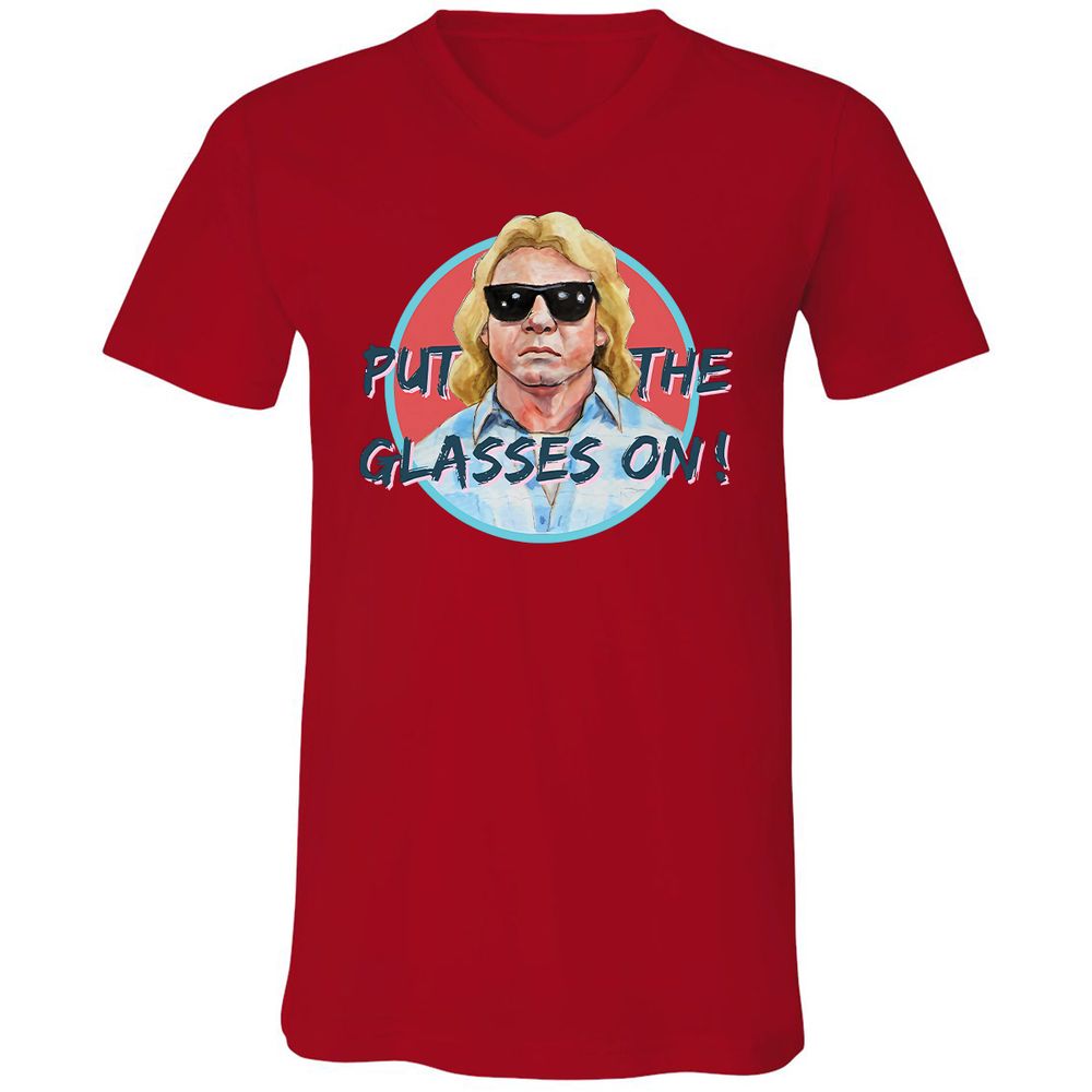 Unisex V-Neck T-Shirt - KWAY1NN6 - Red - 3