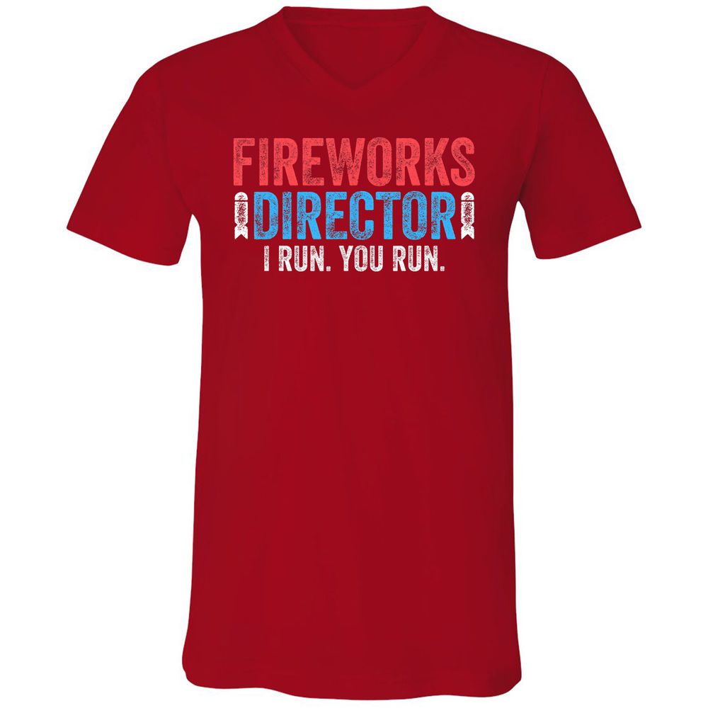Unisex V-Neck T-Shirt - JLF2MWJB - Red - 3