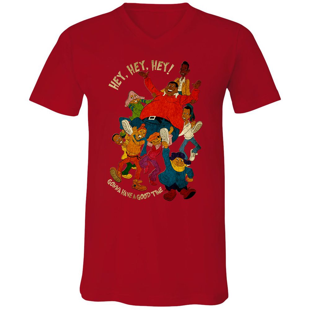 Unisex V-Neck T-Shirt - VMLU28QW - Red - 3