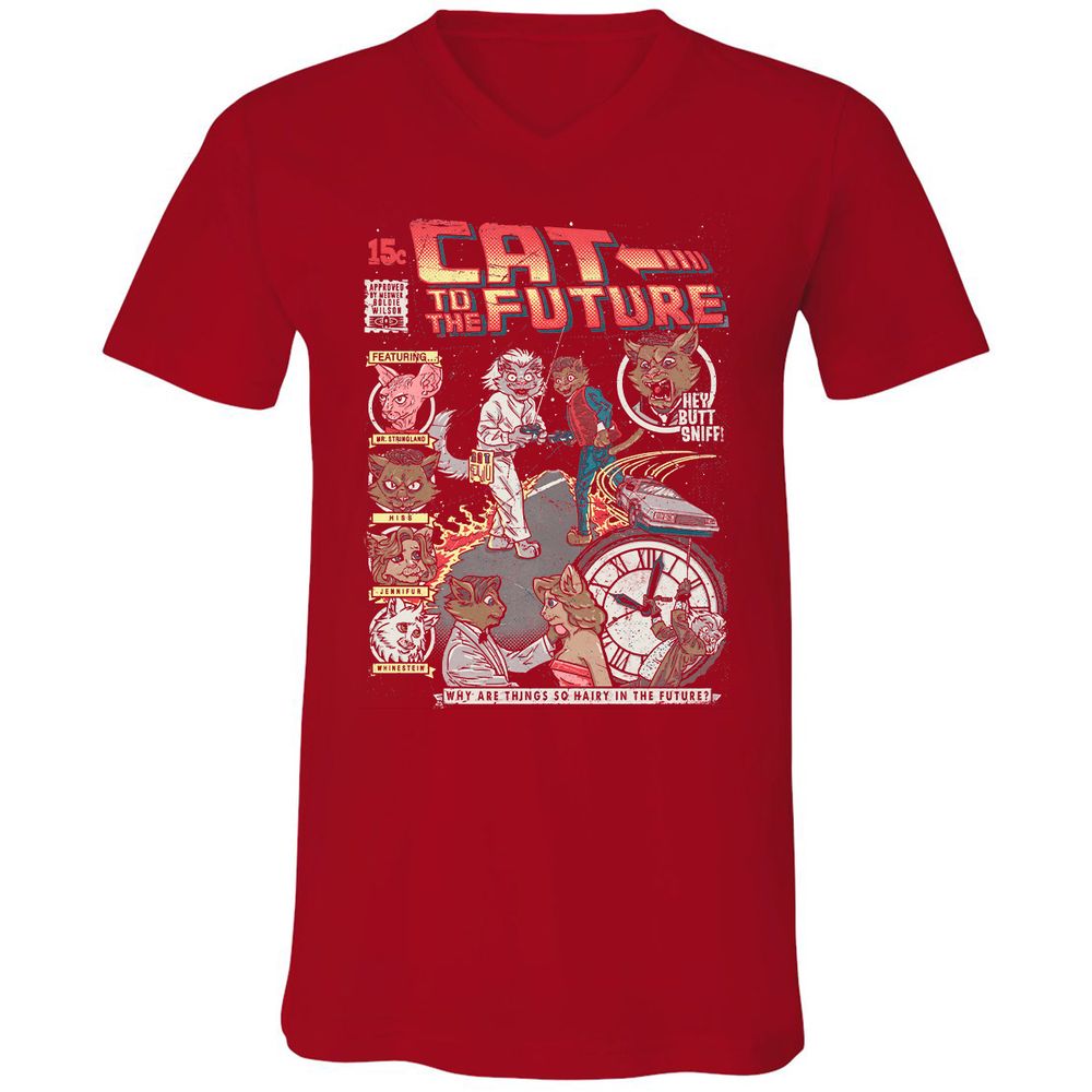 Unisex V-Neck T-Shirt - J716SPLA - Red - 3