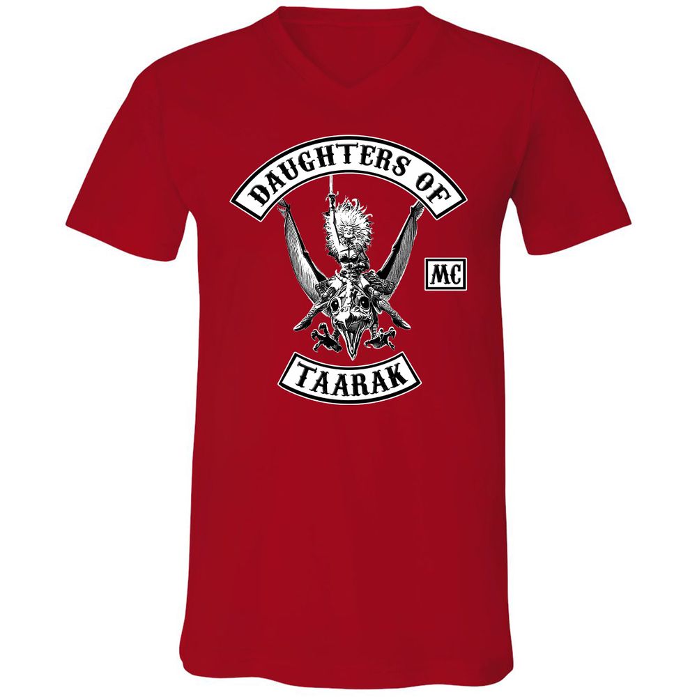 Unisex V-Neck T-Shirt - 5A9VQ2FG - Red - 3