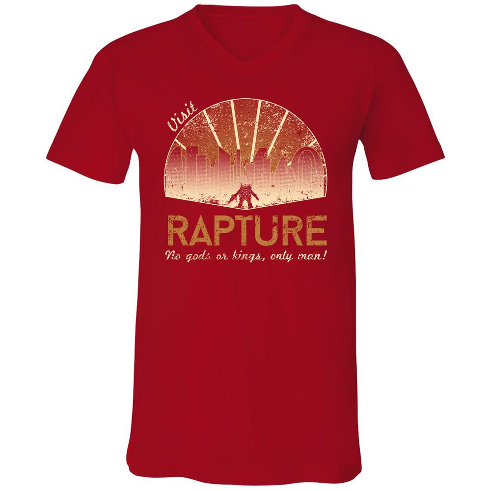 Unisex V-Neck T-Shirt - 1EGHDXGF - Red - 3