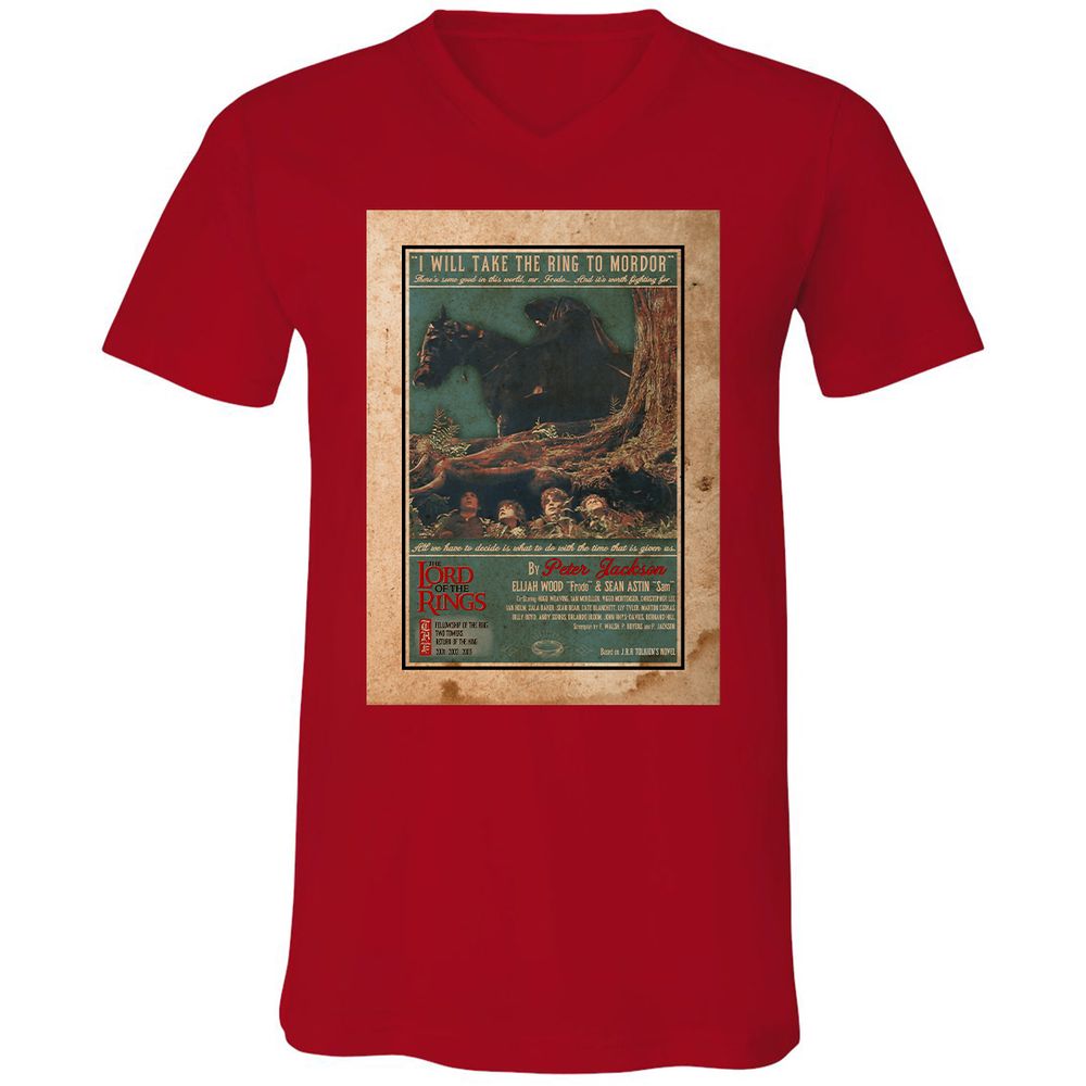 Unisex V-Neck T-Shirt - FBT6SARX - Red - 3