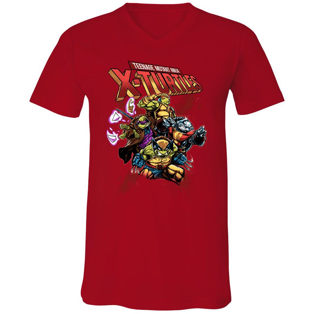 Unisex V-Neck T-Shirt - LUMYUC3U - Red - 3