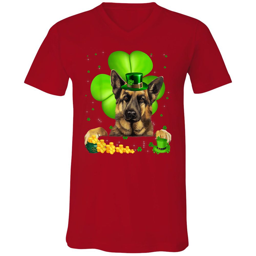 Unisex V-Neck T-Shirt - 3WDFCB4P - Red - 3