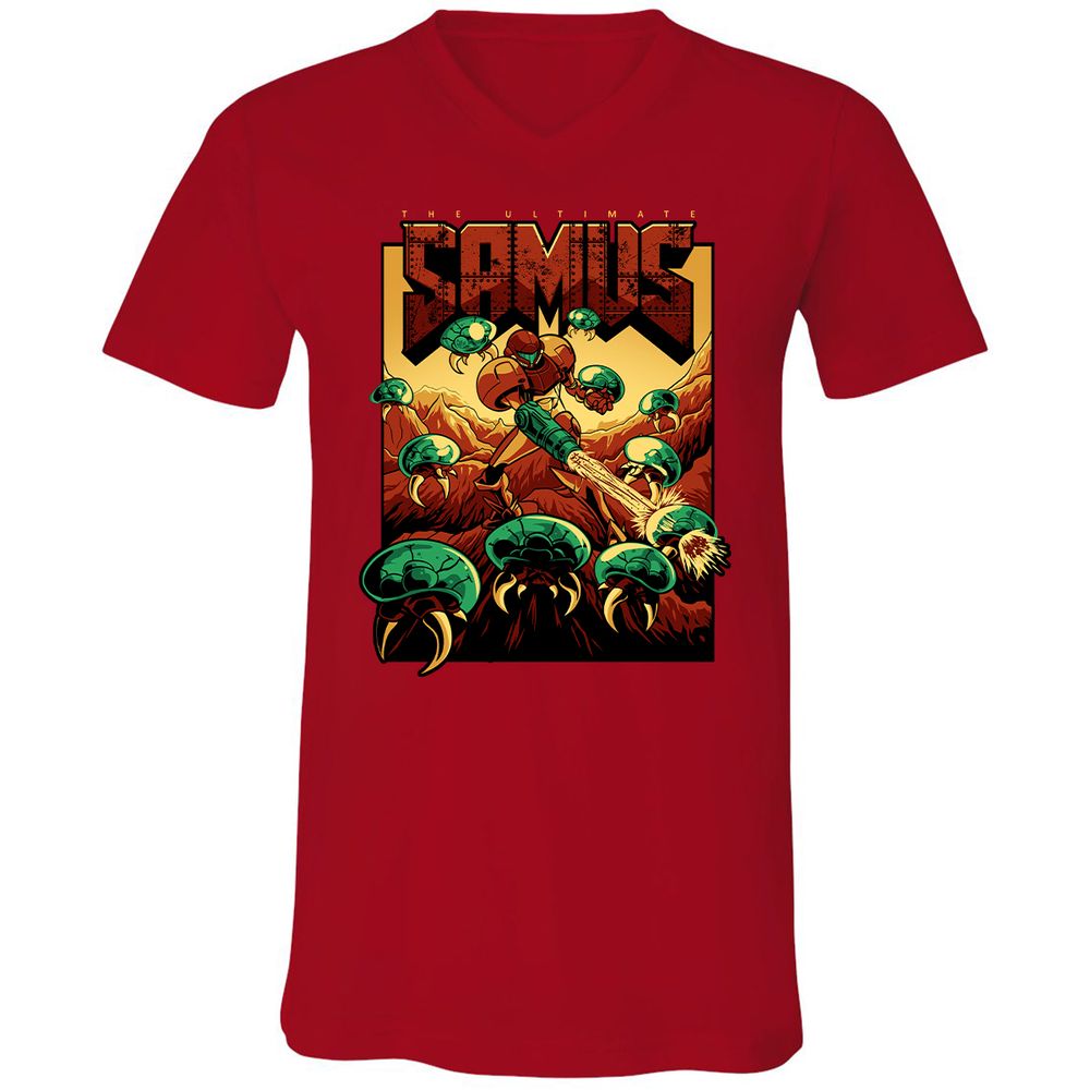Unisex V-Neck T-Shirt - JVU5ALND - Red - 3