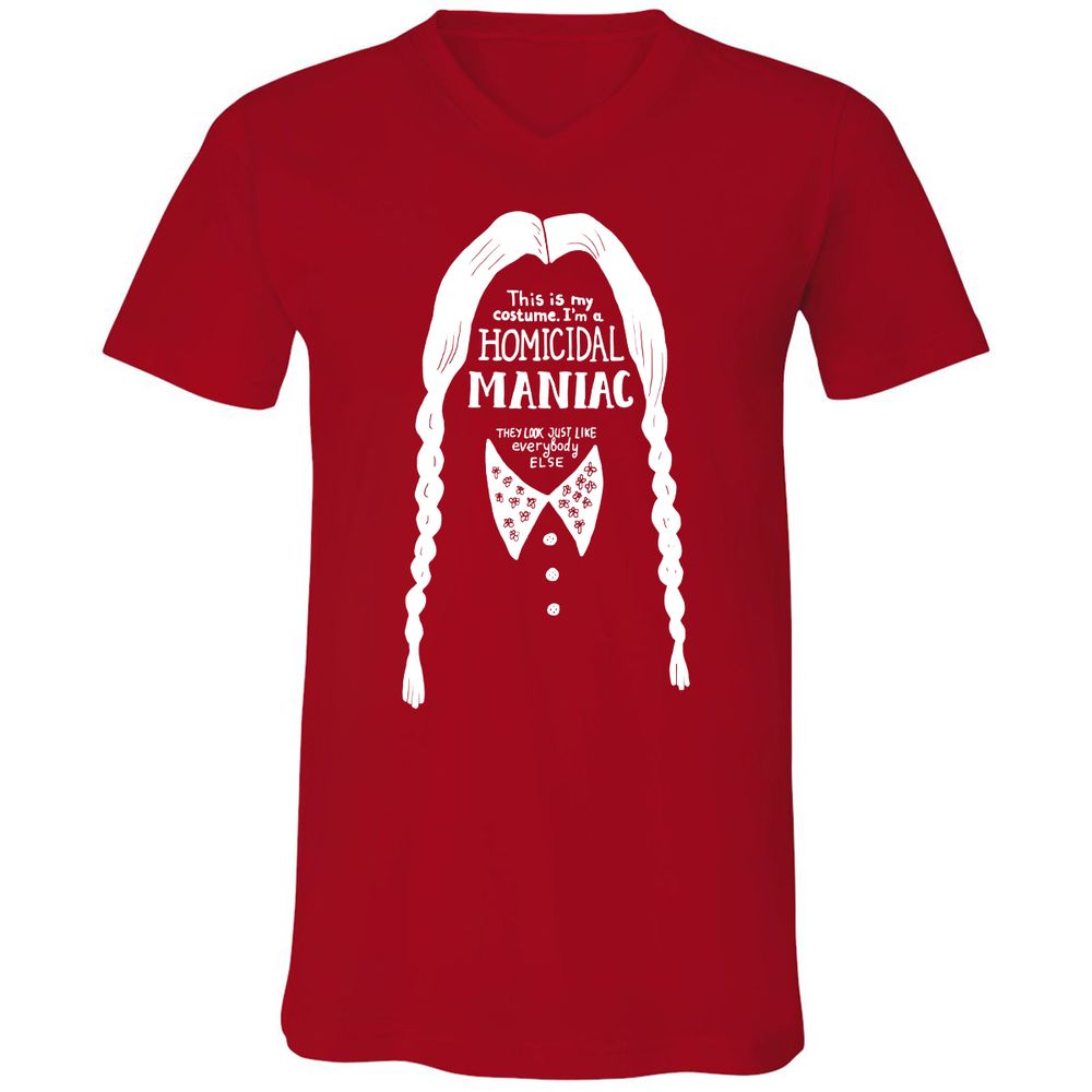 Unisex V-Neck T-Shirt - TSAJ5DW8 - Red - 3